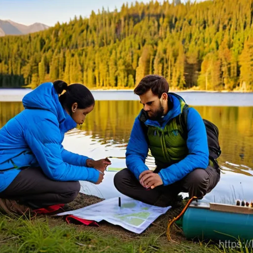서바이벌 게임 장비 목록 - **Prompt 1: Lakeside Camping with Essential Gear**
"A vibrant, wide-angle shot of a diverse grou...