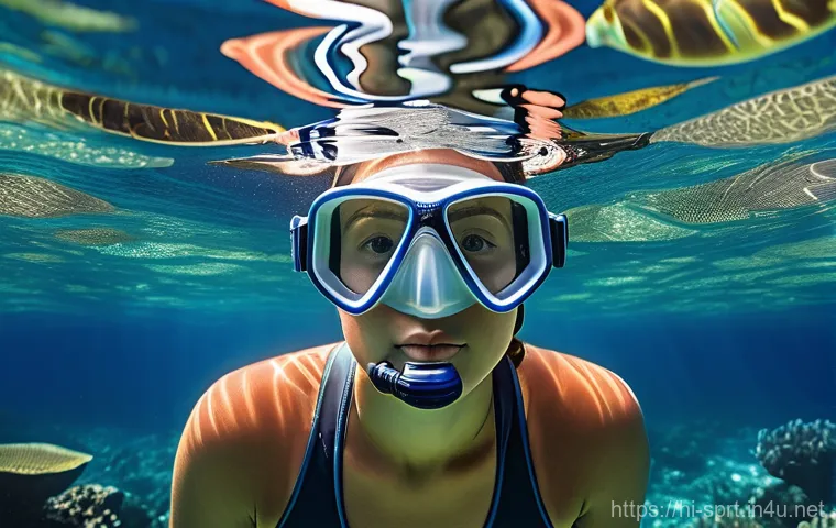가성비 좋은 스노클링 장비 - Image Prompt 1: Crystal Clear Vision Underwater**