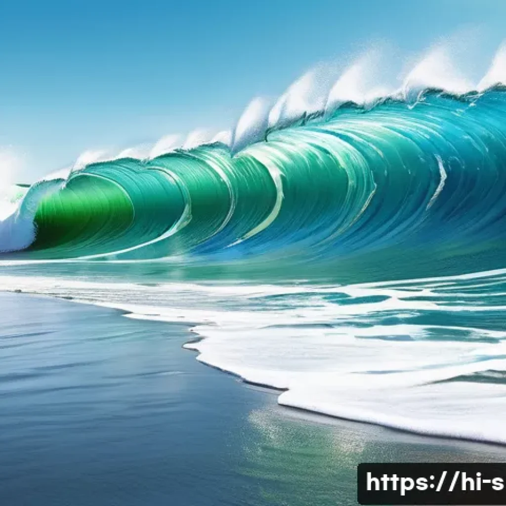 서핑 파도 분석 장비 추천 - A detailed coastal scene showing a surfer wearing a wetsuit and safety gear, carefully analyzing wav...